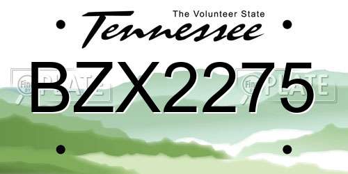 BZX2275 Tennessee License Plate