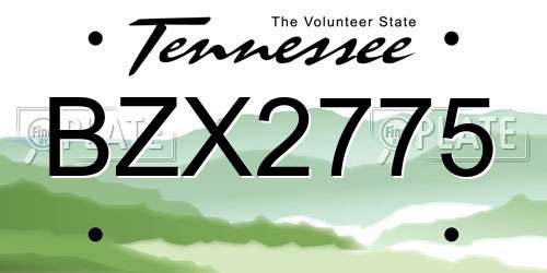 BZX2775 Tennessee License Plate