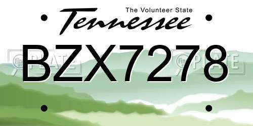 BZX7278 Tennessee License Plate