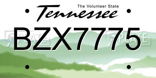 BZX7775 Tennessee License Plate
