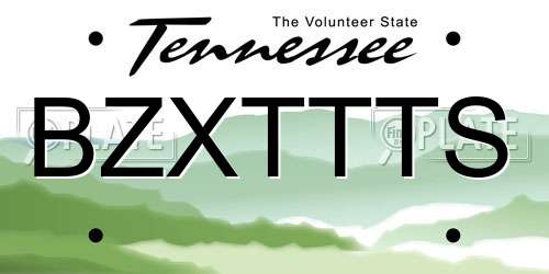 BZXTTTS Tennessee License Plate