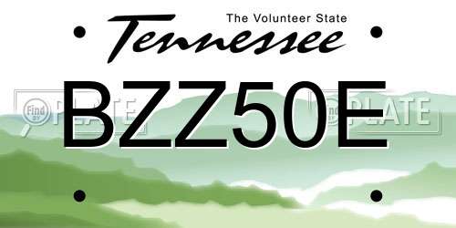 BZZ50E Tennessee License Plate
