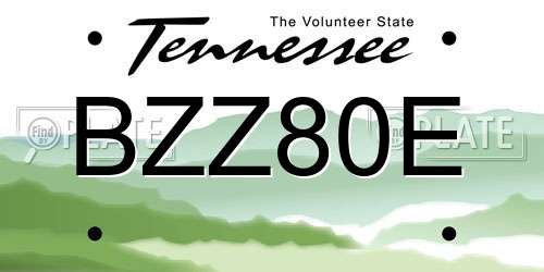 BZZ80E Tennessee License Plate