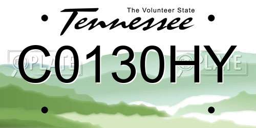 C0130HY Tennessee License Plate