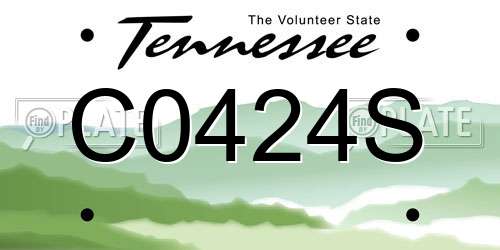 C0424S Tennessee License Plate