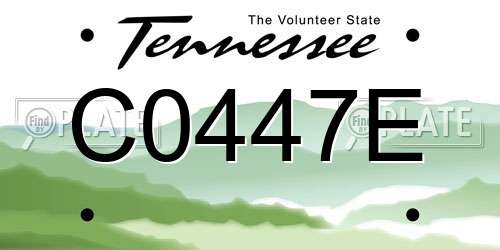 C0447E Tennessee License Plate