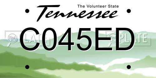 C045ED Tennessee License Plate
