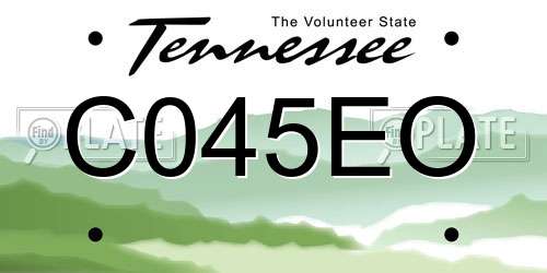 C045EO Tennessee License Plate