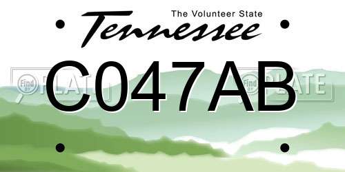 C047AB Tennessee License Plate