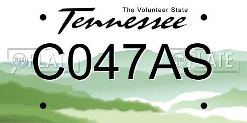 C047AS Tennessee License Plate