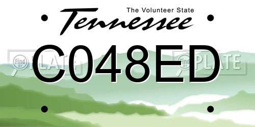 C048ED Tennessee License Plate