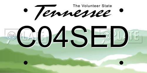 C04SED Tennessee License Plate