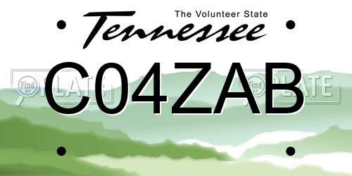 C04ZAB Tennessee License Plate