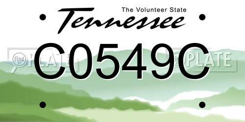 C0549C Tennessee License Plate