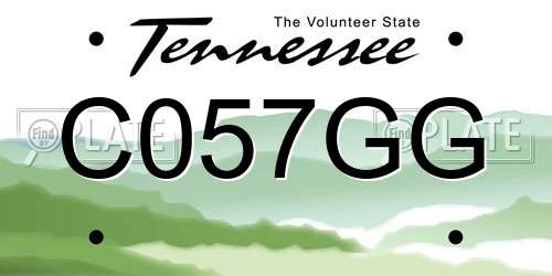 C057GG Tennessee License Plate