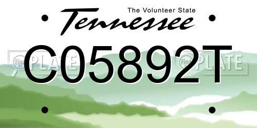 C05892T Tennessee License Plate