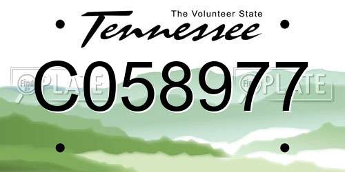 C058977 Tennessee License Plate