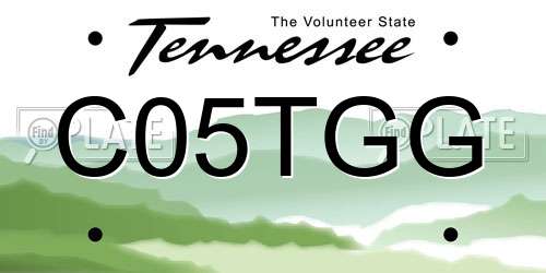 C05TGG Tennessee License Plate