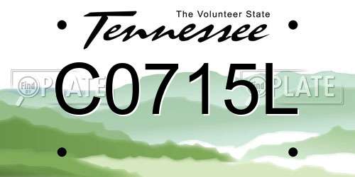 C0715L Tennessee License Plate