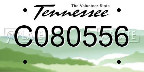 C080556 Tennessee License Plate