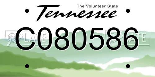 C080586 Tennessee License Plate
