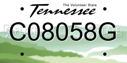 C08058G Tennessee License Plate