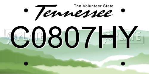 C0807HY Tennessee License Plate