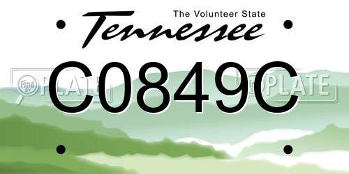 C0849C Tennessee License Plate