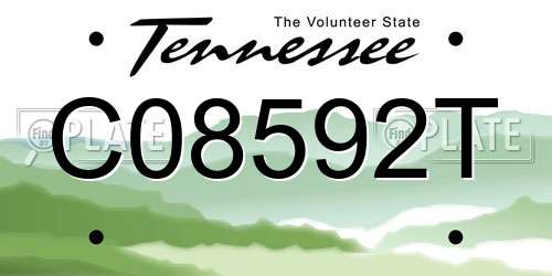 C08592T Tennessee License Plate