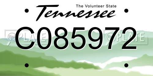 C085972 Tennessee License Plate
