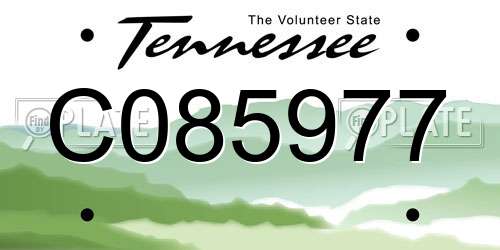 C085977 Tennessee License Plate