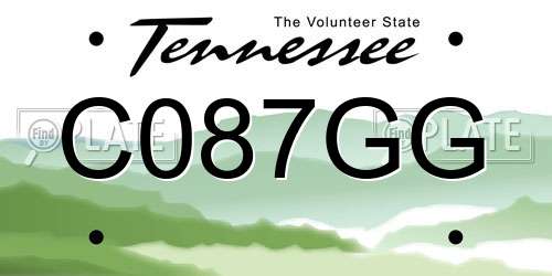 C087GG Tennessee License Plate