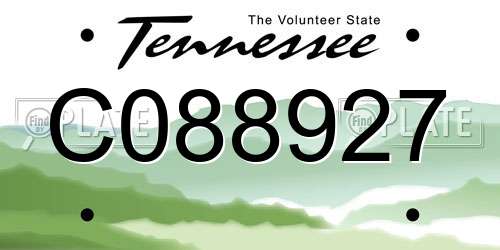 C088927 Tennessee License Plate
