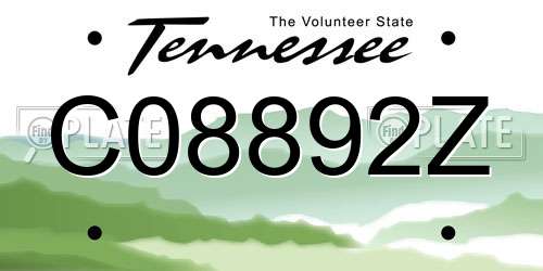 C08892Z Tennessee License Plate