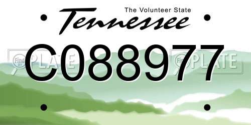 C088977 Tennessee License Plate