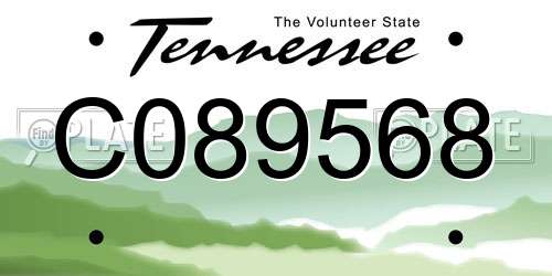 C089568 Tennessee License Plate