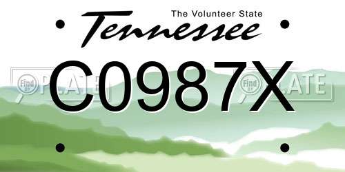 C0987X Tennessee License Plate