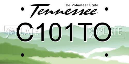 C101TO Tennessee License Plate