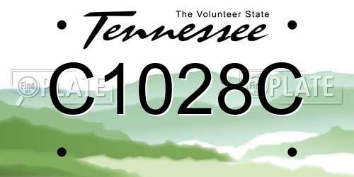 C1028C Tennessee License Plate