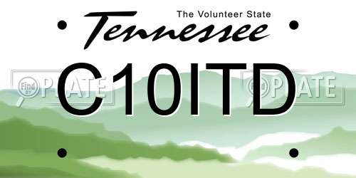 C10ITD Tennessee License Plate