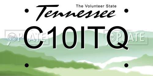 C10ITQ Tennessee License Plate