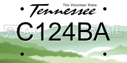 C124BA Tennessee License Plate