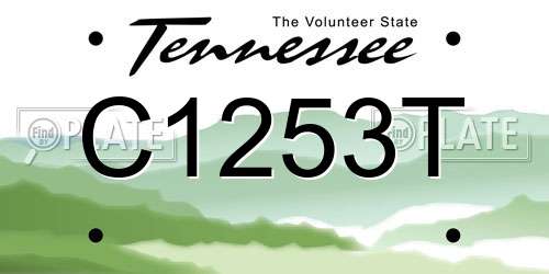 C1253T Tennessee License Plate