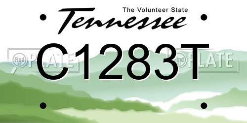 C1283T Tennessee License Plate