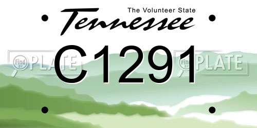 C1291 Tennessee License Plate