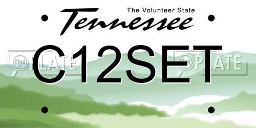 C12SET Tennessee License Plate