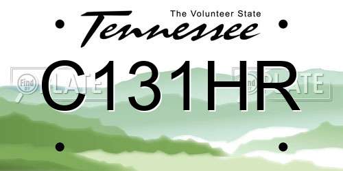 C131HR Tennessee License Plate
