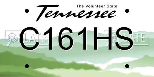 C161HS Tennessee License Plate