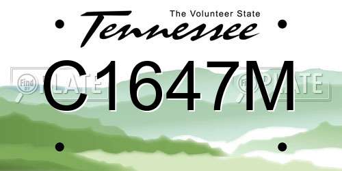 C1647M Tennessee License Plate