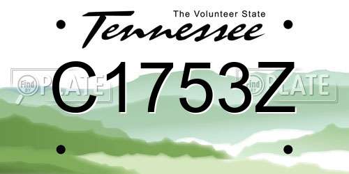 C1753Z Tennessee License Plate